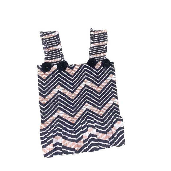Figue Luella chevron tie dye tribal black/tan/cream shirred peplum top/vest xs - Picture 6 of 13